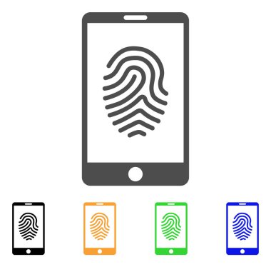 Smartphone parmak izi vektör simgesi