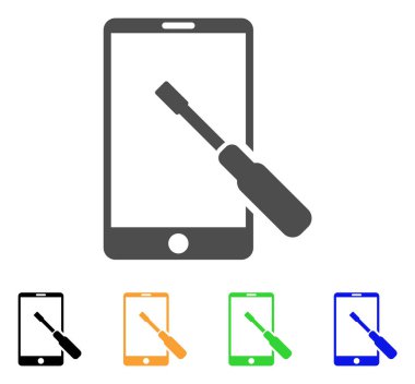 Smartphone ayarlama tornavida vektör simgesi