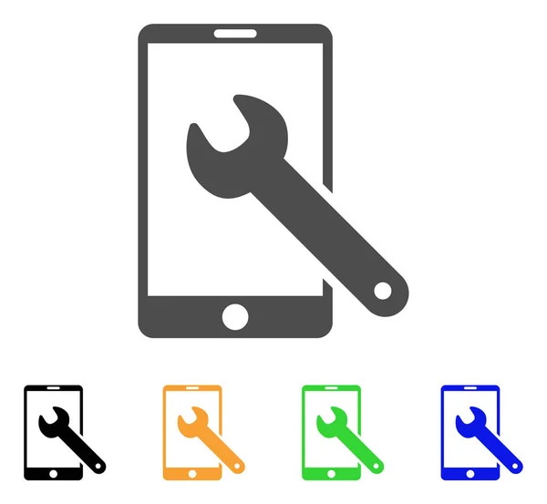 Ikon Pengaturan Wrench Vektor Smartphone - Stok Vektor