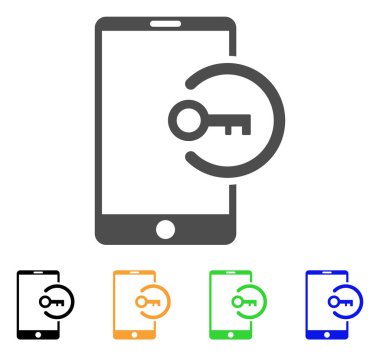 Anahtar oturum açma akıllı telefon vektör simgesi