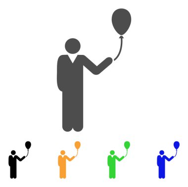 Tatil balon vektör simgesi olan adam