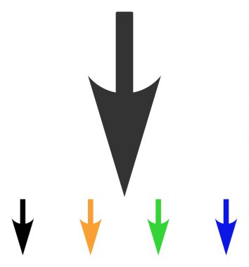 Aşağı ok vektör simgesi keskin