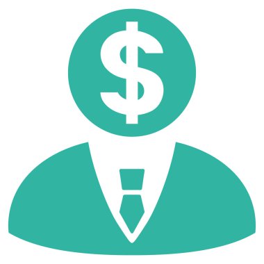 Bankacı düz vektör simgesi