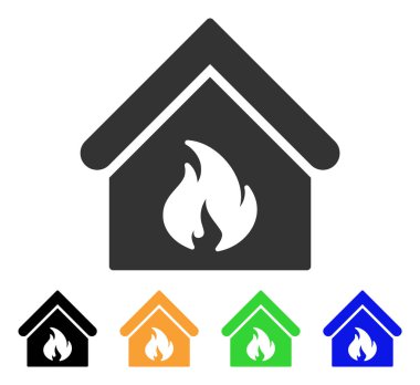 Bina yangın vektör simgesi