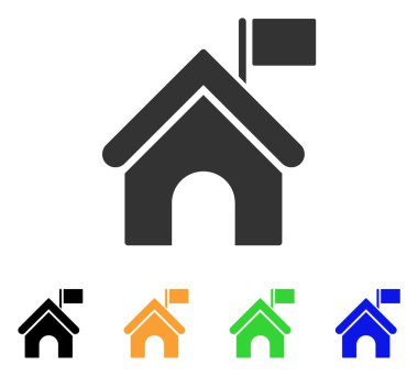 Hükümet Binası ile bayrak vektör simgesi