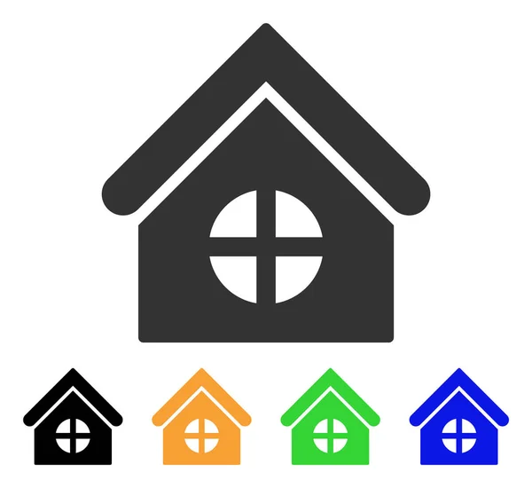 House With Round Window Vector Icon — Stock Vector