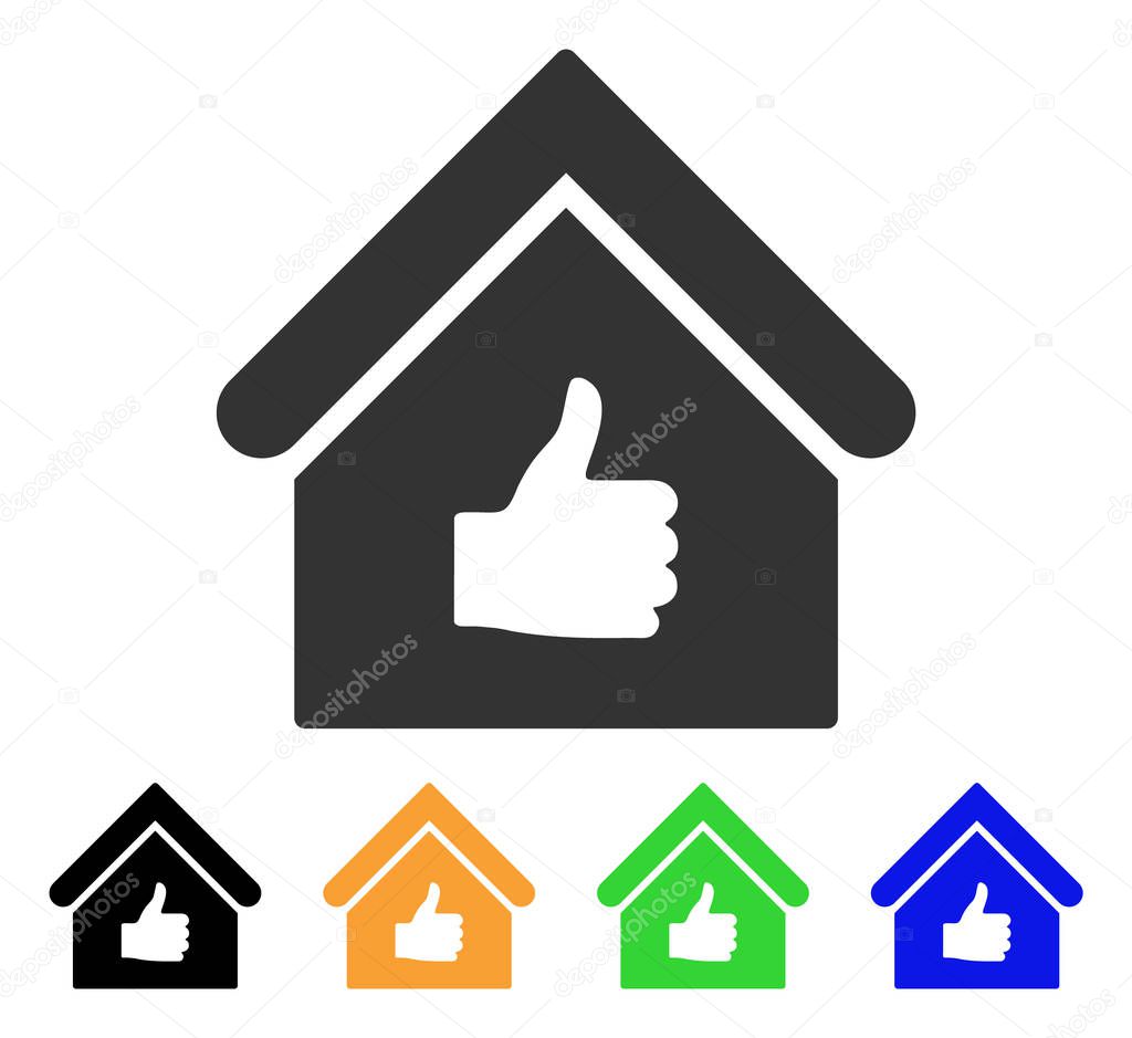 Thumb Up Building Vector Icon