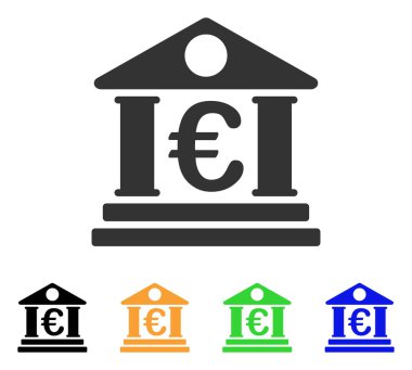 Euro banka Binası vektör simgesi