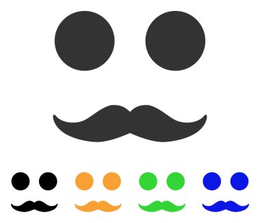Beyefendi Mustaches gülümseme vektör simgesi