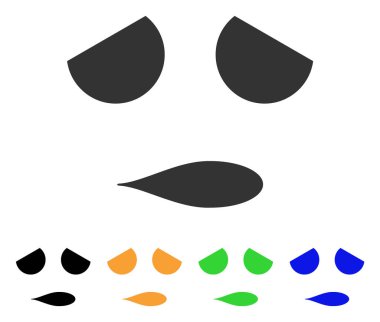 Üzgün ifade gülümseme vektör simgesi