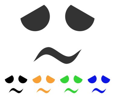 Üzgün endişeli gülümseme vektör simgesi