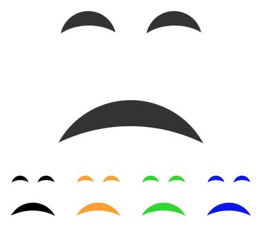 Üzüntü gülümseme vektör simgesi