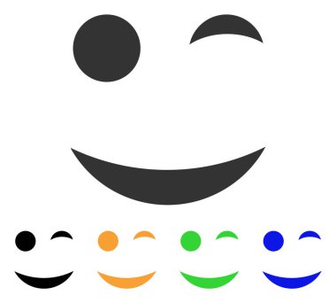 Wink gülümseme vektör simgesi