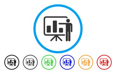 Çubuk grafik sunum yuvarlak simge