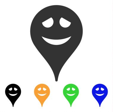 Utanç Smiley harita işaretleyici vektör simgesi