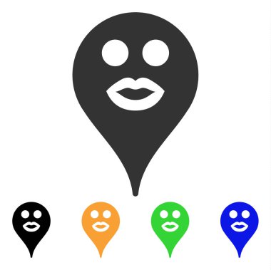 Smiley harita işaretleyici vektör simge öp