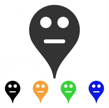 Tarafsız Smiley harita işaretleyici vektör simgesi