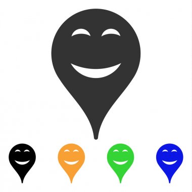 Zevk Smiley harita işaretleyici vektör simgesi
