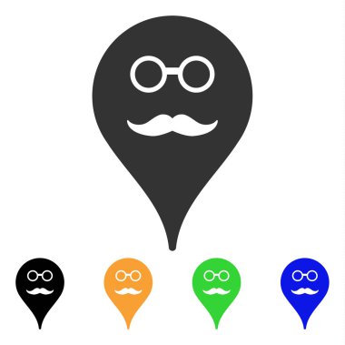 Smiley harita işaretleyici vektör simge emekli