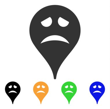 Ne yazık ki gülen harita işaretleyici vektör simgesi