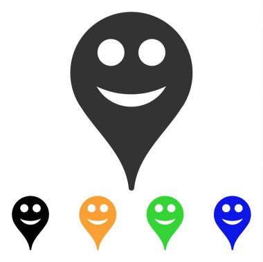 Smile Smiley harita işaretleyici vektör simgesi