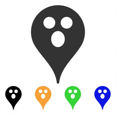 Surprized gülen harita işaretleyici vektör simgesi