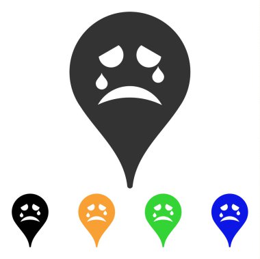 Katmanları Smiley harita işaretleyici vektör simgesi