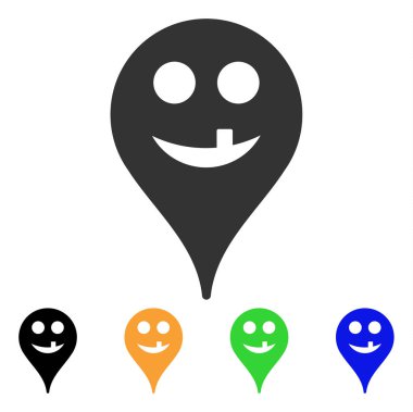 Diş Smiley harita işaretleyici vektör simgesi