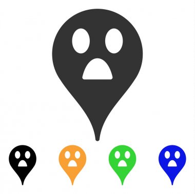 Smiley harita işaretleyici vektör simge merak ediyorum