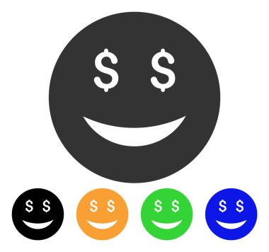 Şans Doları Smiley vektör simgesi