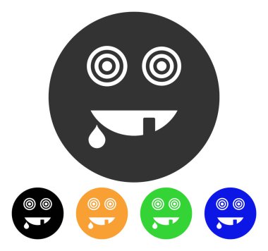 Manyak Smiley vektör simgesi