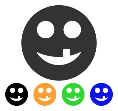 Dişsiz Smiley vektör simgesi