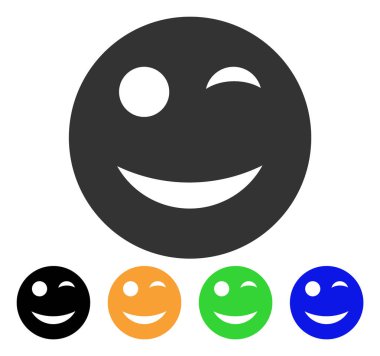 Wink Smiley vektör simgesi
