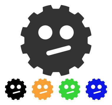 Kayıtsız Smiley dişli vektör simgesi