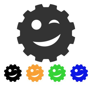 Şaka Smiley dişli vektör simgesi