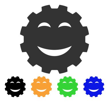 Sevinç Smiley dişli vektör simgesi