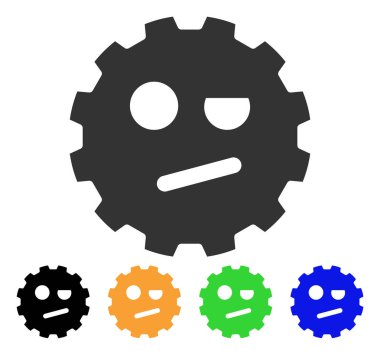 Olumsuzlama Smiley dişli vektör simgesi