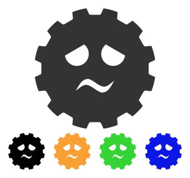 Yazık Smiley dişli vektör simgesi