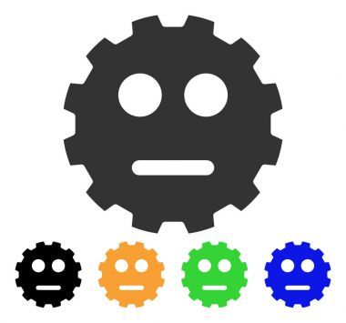 Tarafsız Smiley dişli vektör simgesi