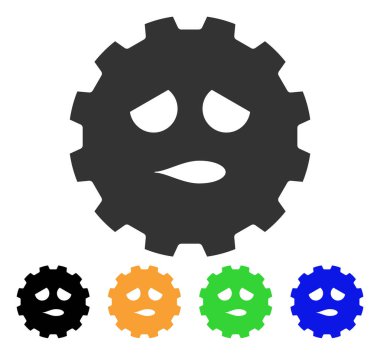 Üzgün yüz Smiley dişli vektör simgesi