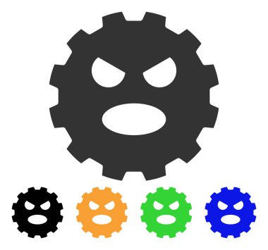 Çığlık Smiley dişli vektör simgesi