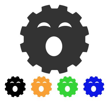 Uykulu Smiley dişli vektör simgesi