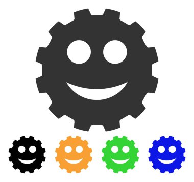 Smile Smiley dişli vektör simgesi