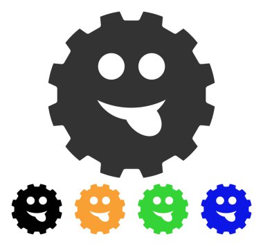 Dil Smiley dişli vektör simgesi