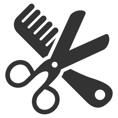 Tarak ve makas araçlar düz simgesi