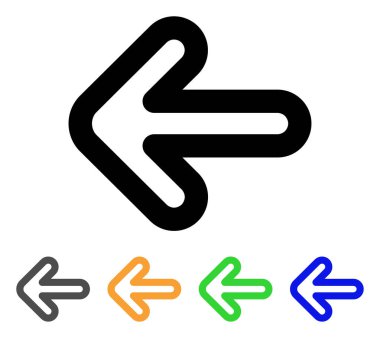 sol ok kontur simgesini