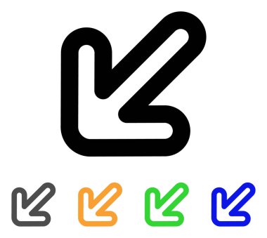 Sol-aşağı ok kontur simgesini