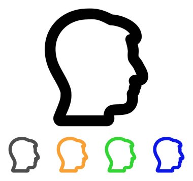 Adam profil kontur simgesini