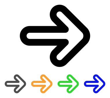 sağ ok kontur simgesini