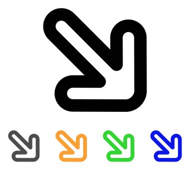 Sağ-aşağı ok kontur simgesini